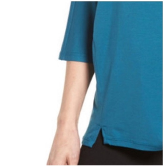 Eileen Fisher jersey ballet neck top in Nile - Picture 3 of 4